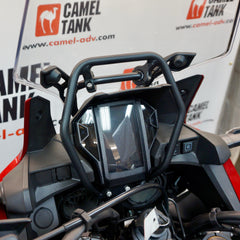 Camel ADV Honda Africa Twin windsceen windshield brace and GPS mount. No more broken welds
