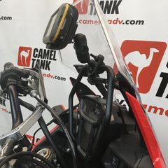 Camel ADV Honda Africa Twin windsceen windshield brace and GPS mount. No more broken welds